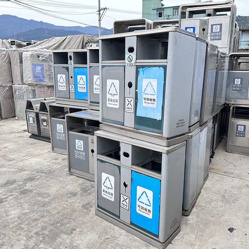 大號加厚環(huán)衛(wèi)戶外不銹鋼垃圾箱